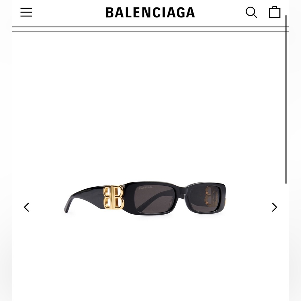 BALENCIAGA Sunglasses (Brand new/unopened) DYNASTY RECTANGLE SUNGLASSES IN BLACK
